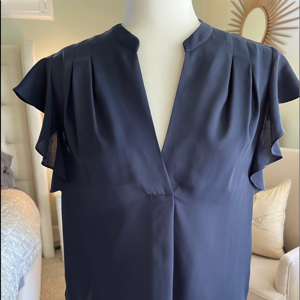 Joie navy top, flutter sleeves